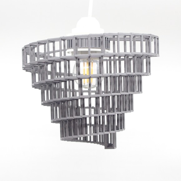 3DPPA Industrial Convolution Chandelier | Home Decor | Gift Idea | Geometric - Picture 2 of 10